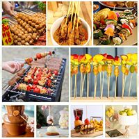 Haute qualité 100% naturel BBQ brochette guimauve bâtons de rôtissage jetable bambou Barbecue brochettes tailles 5*400mm