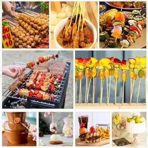 Chất Lượng Cao 100% Tự Nhiên BBQ Xiên <span class=keywords><strong>Marshmallow</strong></span> Rang Gậy Dùng Một Lần Tre Thịt Nướng Xiên Kích Thước 5*400Mm - Product Image 6
