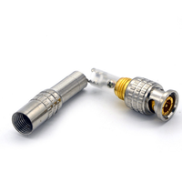 Connecteurs mâle BNC pour système de vidéosurveillance, connecteur de ruban sans soudure RG59 coaxial pour caméra CCTV