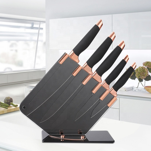 Nuovo arrivo coltello da cucina in <span class=keywords><strong>titanio</strong></span> <span class=keywords><strong>set</strong></span> di <span class=keywords><strong>coltelli</strong></span> da cucina in acciaio inossidabile con grana di damasco - Product Image 5