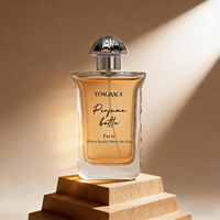 Flacon de parfum en verre transparent carré de luxe personnalisé avec boîte, 100 ml, flacon de parfum vide avec pompe pulvérisatrice