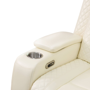 White Breathing Leather 3-Piece <b>Living</b> <b>Room</b> Recliner <b>Sofa</b> Set Intelligent Recliner <b>Sofa</b> - Product Image 2