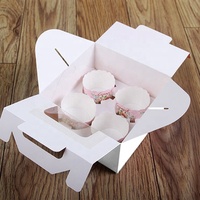 Logo personnalisé 4-Volet Gâteau Boîtes En Plastique Oeuf Tarte Boîte Doux Boulangerie Cookie de Bonbons Tasse Boîte De Gâteau Avec Fenêtre