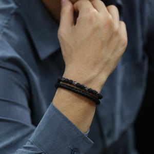 Nouveau <span class=keywords><strong>bracelet</strong></span> tendance en cuir véritable multi-couches avec perles œil <span class=keywords><strong>de</strong></span> <span class=keywords><strong>tigre</strong></span> tissées à la main et fermoir magnétique en <span class=keywords><strong>pierre</strong></span> <span class=keywords><strong>de</strong></span> <span class=keywords><strong>lave</strong></span> pour <span class=keywords><strong>homme</strong></span> - Product Image 6