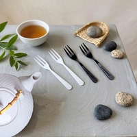 Couteau/Fourchette/Cuillère/Spork en CPLA de couleur personnalisée, petit format, pour glace/gâteau, logo gravé, certifié DIN/BPI/OK