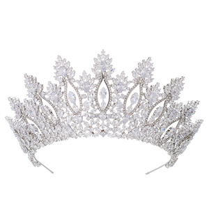 LUOXIN Couronne <span class=keywords><strong>de</strong></span> mariée <span class=keywords><strong>de</strong></span> luxe style baroque, grande diadème <span class=keywords><strong>de</strong></span> reine en zircon <span class=keywords><strong>de</strong></span> haute qualité pour mariage et fête - Product Image 4
