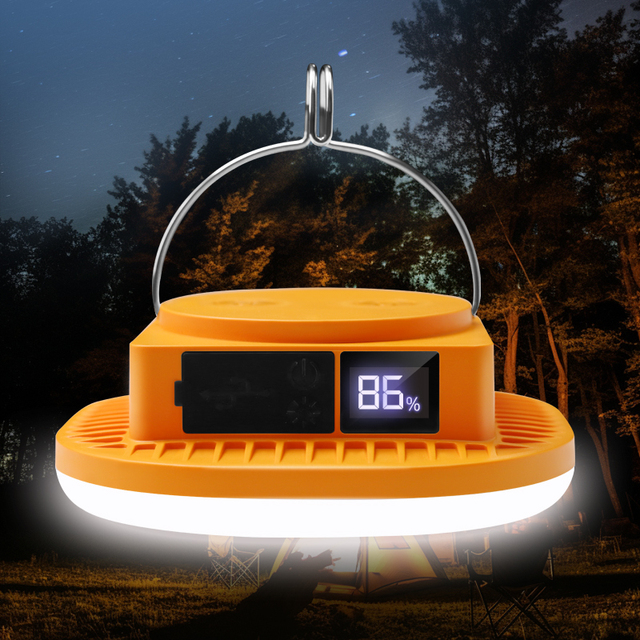 Solar Camping Lantern Modern Outdoor Hanging LED Tent Lamp with Battery Magnet