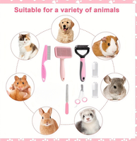 Kit de toilettage pour animaux de compagnie en acier inoxydable écologique, auto-nettoyant, brosse à poils pour chien et chat, peigne anti-puces, coupe-ongles