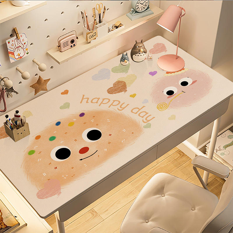 Pompon rose-orange [Cuir simple face]