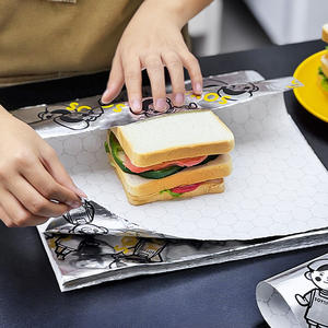 Foglio di alluminio a nido d'ape isolato stampato personalizzato Sandwich da asporto formaggio Burger carta avvolta - Product Image 2