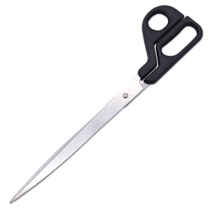 Ciseaux de tailleur en acier inoxydable, 12 pouces, à bord lisse, pour couper les tissus, pour la couture et l'artisanat, manche noir - Product Image 1