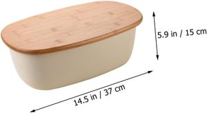 Boîte à pain domestique <span class=keywords><strong>de</strong></span> grande capacité, en matériau durable <span class=keywords><strong>de</strong></span> haute qualité, avec une forte stabilité, design surélevé avec couvercle en bambou - Product Image 3