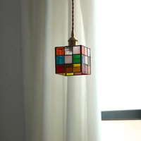 Lustre carré en verre fait main coloré en forme de Rubik's Cube, moderne, pour salon, salle à manger, chambre, bar, décoration
