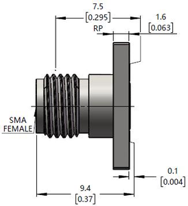 <span class=keywords><strong>SMA</strong></span> メス 4 穴角フランジ取り外し可能な RF コネクタ DC-27GHz ジャック内径 0.009-0.02 インチ 穴間隔 0.34 インチ X 0.222 インチ - Product Image 3