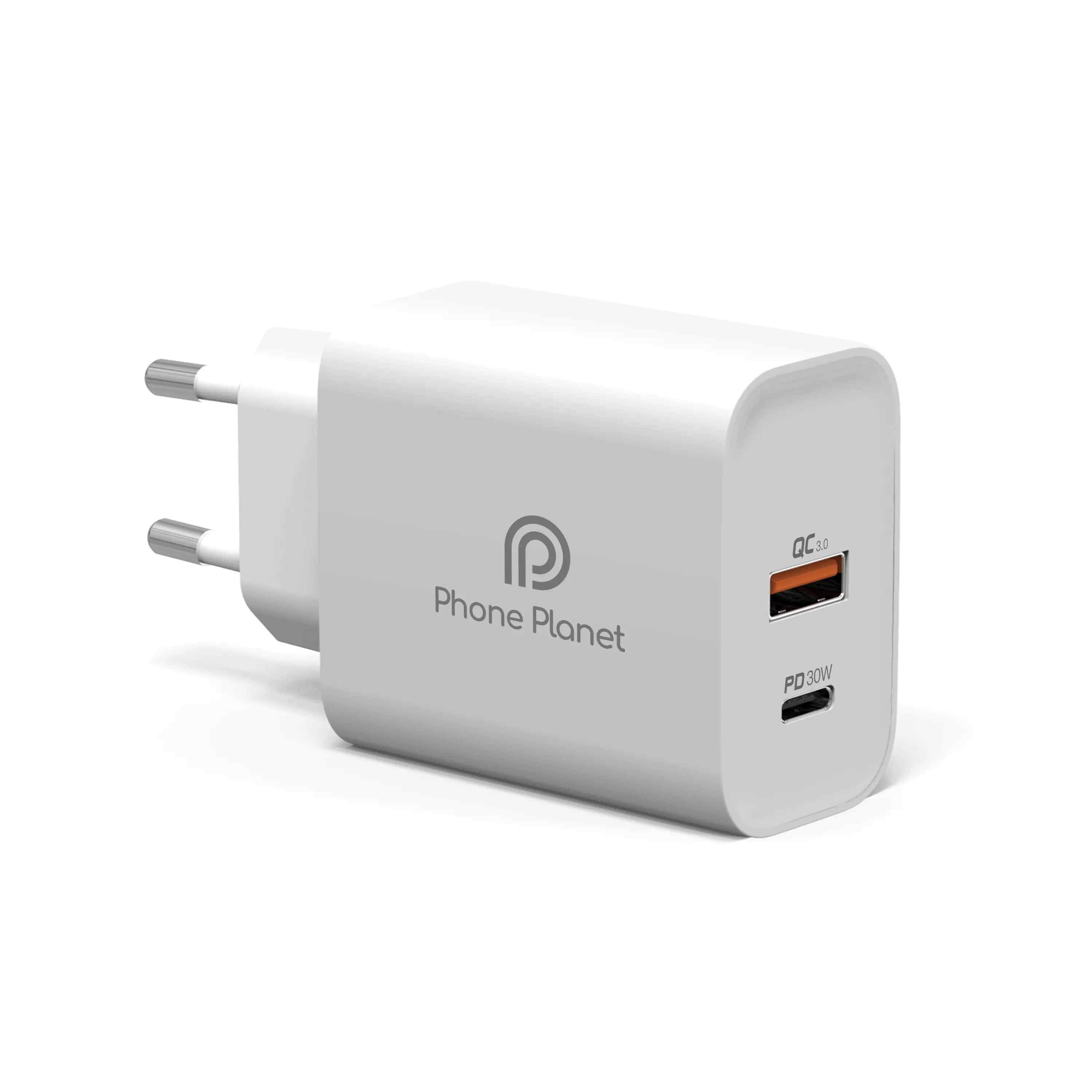 Phone Planet EU 30W Type C PD3.0 Quick Charging 2 USB Port Wall Charger