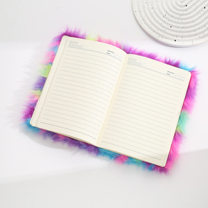 Wholesale Eco Friendly Customizable A5 Diary Soft Cover Kawaii Cute Kids Anime School Panda Cat Furry Fluffy Plush Notebook - Product Image 5