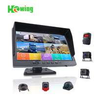 Système de caméra DVR pour camion de 10 pouces avec détection d'angle mort, moniteur de recul 4 canaux AHD 720P avec affichage étanche IP68 et aide au recul