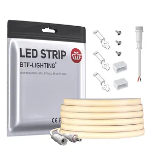 شريط إضاءة BTF قابل للنفق 24 فولت Leds/m IP67 مقاوم للماء مزدوج أبيض CCT COB Led