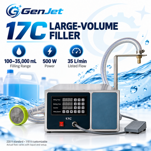 17C High Flow Liquid Dosing Machine with 100 to 35000ml Fill Range and Digital Time Control for Bottle and Container Filling - Product Image 1