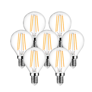 Lot de 7 ampoules à filament LED E14 G45, petites ampoules de balle de golf à vis Edison, blanc chaud, ampoules Globe en verre vintage, sans intensité variable - Product Image 1