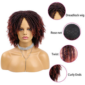 Recién llegado, pelucas torcidas cortas <span class=keywords><strong>para</strong></span> mujeres y <span class=keywords><strong>hombres</strong></span> negros, <span class=keywords><strong>trenzas</strong></span> de ganchillo de 6 pulgadas, rastas, peluca sintética rizada <span class=keywords><strong>Afro</strong></span> - Product Image 4