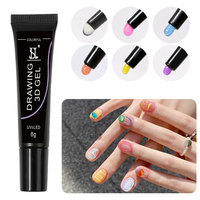 HS Private Label - Gel de Uñas 3D Suave en Tubo, 8g, 10 Colores, No Tóxico, para Dibujar, Esculpir y Modelar en 5D