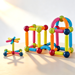 Jeu <span class=keywords><strong>de</strong></span> <span class=keywords><strong>construction</strong></span> magnétique STEM <span class=keywords><strong>avec</strong></span> <span class=keywords><strong>billes</strong></span>, blocs magnétiques, jouets pour enfants, sécurité, bâtonnets d'assemblage, <span class=keywords><strong>billes</strong></span> et tiges, constructeur - Product Image 2