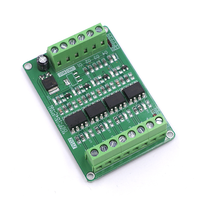 4-channel high-speed optocoupler isolation conversion 6N137 encoder counter PLC level signal amplification NPN/PNP