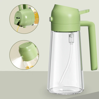 Vente en gros directe usine : Distributeur et pulvérisateur d'huile de luxe 2-en-1 pour cuisine, bouteille en verre de 470 ml (16 oz) pour huile d'olive, idéale pour la cuisson