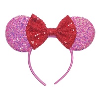 Ziming nouveau conçu souris oreilles bandeau pour filles rouge Sequin arc bandeau Festival fête Cosplay bricolage cheveux accessoires