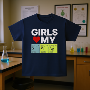 Camiseta de ciencia y química con diseño de meme divertido para chicas, camiseta promocional - Product Image 3
