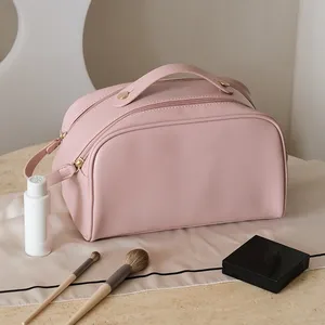 Mode tragbare Frauen Make-up-Tasche Multifunktions-Toiletten artikel Wasserdichte Aufbewahrung Luxus PU-Leder Kosmetik taschen für die Reise