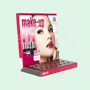 Kunden spezifische Wimpern Wimpern Lippenstift Make-up Produkt Display Ständer Counter Tischplatte Karton Kosmetik Display Stand