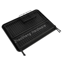 Égouttoir à vaisselle pliable en acier à 2 niveaux pour comptoir de cuisine, support de rangement pour bols et assiettes
