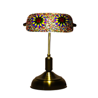 Lampe de bureau style Tiffany en verre teinté, lampe de table pour la lecture, le travail et la décoration de la maison
