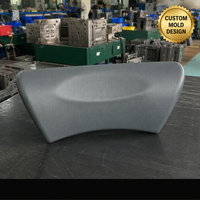 Coque de garniture d'appuie-tête ergonomique incurvée gris élégant, en plastique mat lisse avec indentation concave, accessoire de siège de véhicule moulé par injection OEM