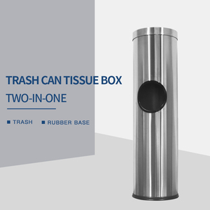Moderno Cestino per Rifiuti in Acciaio Inox da Pavimento con <span class=keywords><strong>Dispenser</strong></span> per <span class=keywords><strong>Salviette</strong></span> Umidificate e Igienizzante Mani per Bagno - Product Image 5