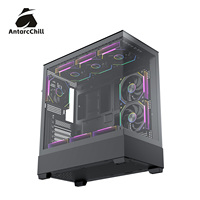 Boîtier de jeu personnalisé AntarcChill avec logo noir, compatible E-ATX ATX, refroidissement par eau 360, double compartiment, USB3.0, faible MOQ