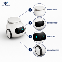 Robot interactif pour animaux de compagnie, adorable compagnon robot en forme de poire avec des yeux lumineux et une caméra, jouet roulant pour chats et chiens