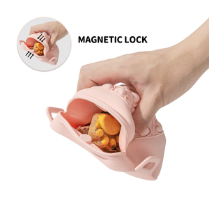 Tazón de silicona con diseño de animales, accesorio ecológico para entrenamiento, clip para exteriores, bolsa pequeña impermeable para premios de viaje - Product Image 3