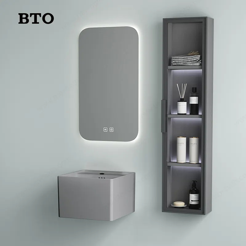 BTO ceramica solida parete appeso lavabo bagno moderno lavandino di piccole dimensioni lavabo lavanderia