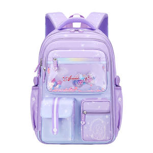 Sac à bandoulière double tendance pour filles grande capacité Protection de la colonne vertébrale 6e année arc-en-ciel Style réfrigérateur sacs d'école filles - Product Image 5