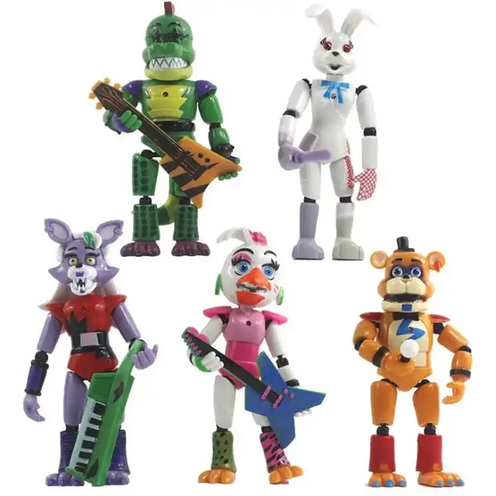 5 Pack Anime Figura Montagem de Brinquedos Cinco Noites Em Freddy Fnaf  Bonito Action Figure Modelo de Pvc Freddy Toys W X