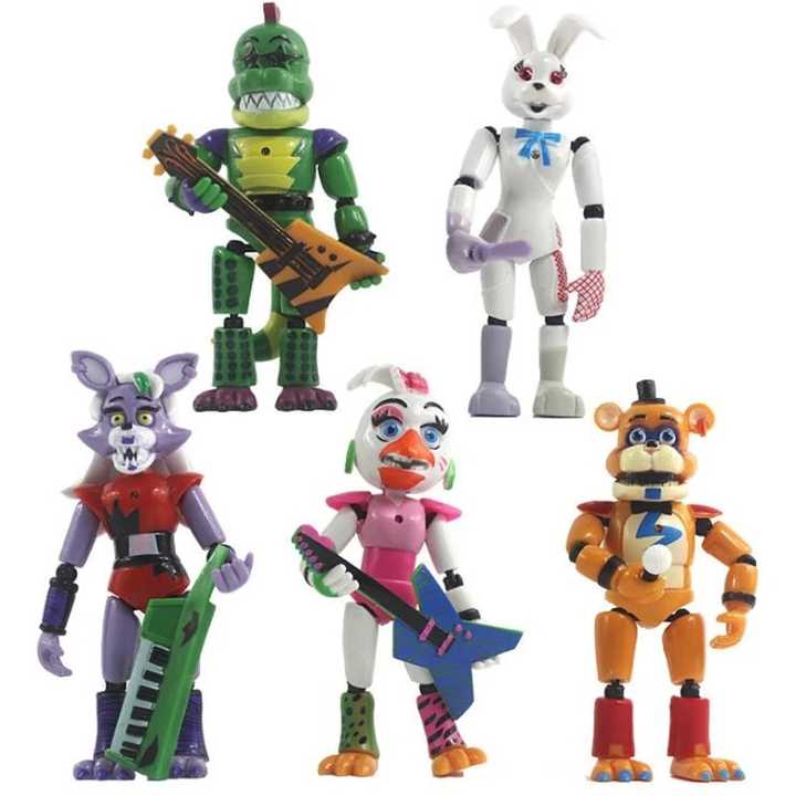 5 Pack Anime Figura Montagem de Brinquedos Cinco Noites Em Freddy Fnaf  Bonito Action Figure Modelo de Pvc Freddy Toys W X