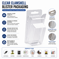 Emballage en blister transparent personnalisé en PET avec trou de suspension Euro, boîte de présentation en plastique transparente pour produits de vente au détail