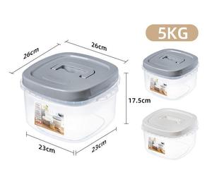 Récipients hermétiques en plastique pour le stockage des aliments avec couvercle Grain Réservoir transparent Baril de riz Distributeur de céréales avec anneau d'étanchéité en silicone - Product Image 3