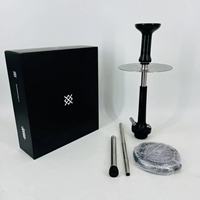 Chicha en gros d'Allemagne, en acier inoxydable, design droit, pour fêtes et bars à chicha, en alliage, avec tuyau inclus