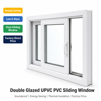 Fenêtre coulissante en PVC double vitrage, insonorisée, à économie d'énergie, isolation thermique, fenêtre en vinyle, prix direct usine
