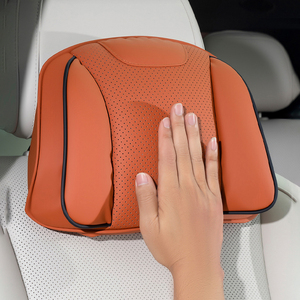 Kit universel d'<span class=keywords><strong>appui</strong></span>-tête et de <span class=keywords><strong>coussin</strong></span> de soutien lombaire en cuir Nappa perforé pour voiture, adapté aux modèles <span class=keywords><strong>BMW</strong></span>, Toyota, Honda, Ford - Product Image 4