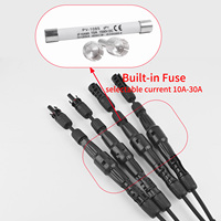 Connecteur solaire photovoltaïque en Y 1500V, adaptateur parallèle 2 en 1 avec fusible pour modules solaires, personnalisable